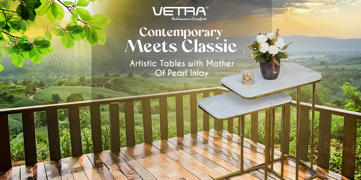 Contemporary Meets Classic, Artistic Tables with Mother Of Pearl Inlay