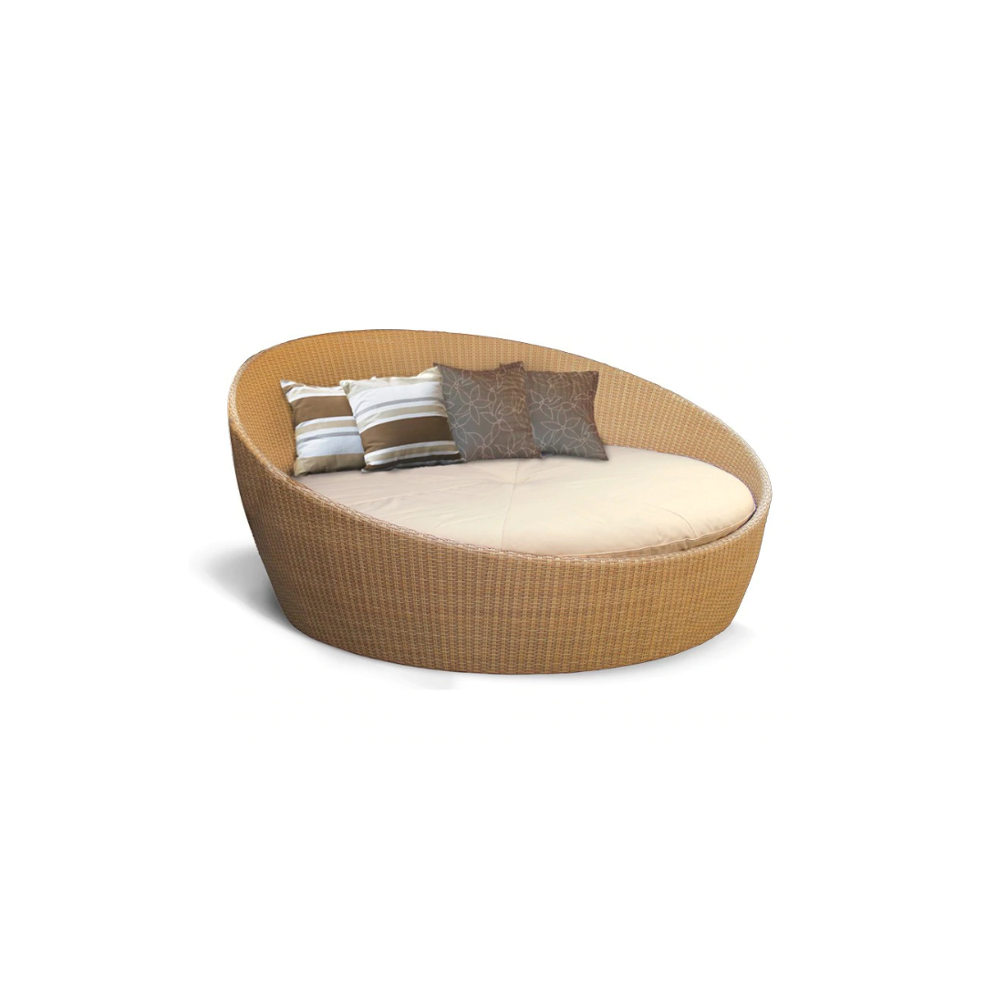 ROUND LOUNGER WITH OTTOMAN WITH BASE & BACK CUSHION <br> VP 307
