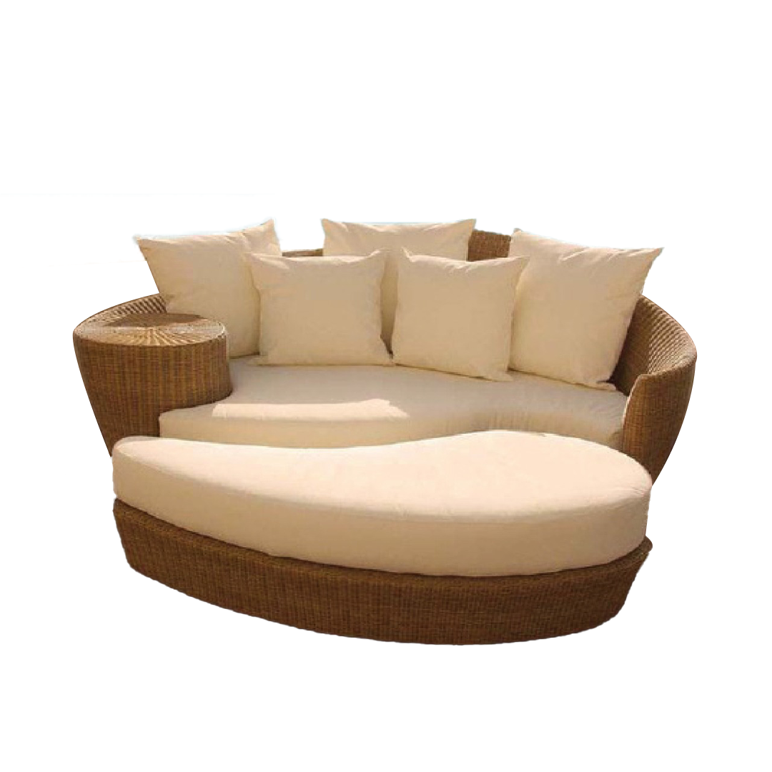 LOUNGER WITH ATTACHED SIDE TABLE WITH BASE & BACK CUSHION <br> VP 317